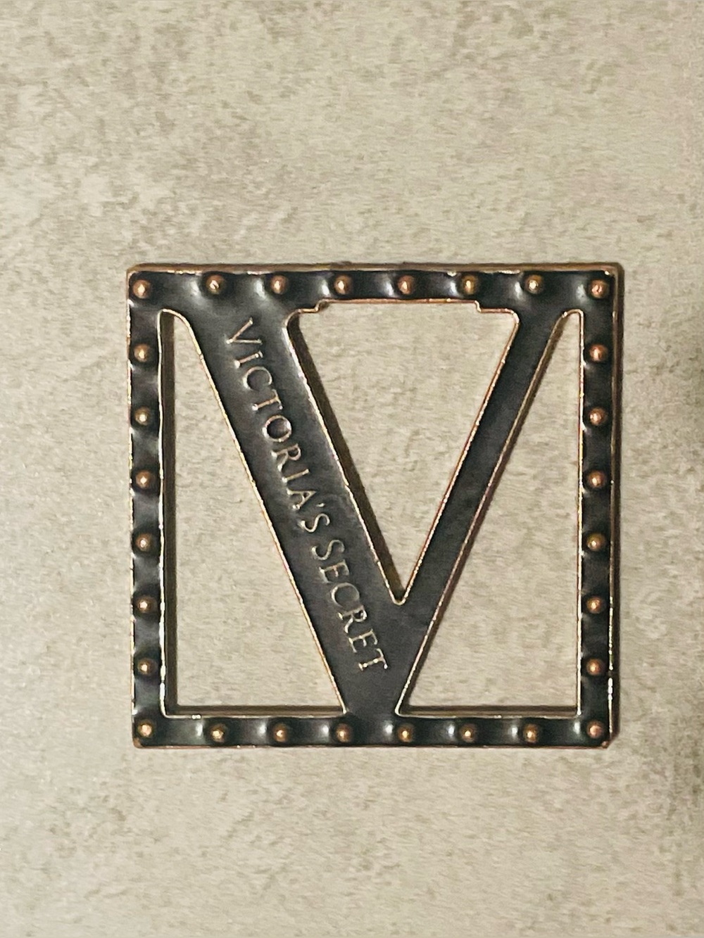 Victoria's Secret Black and Antique Gold Logo Accent
